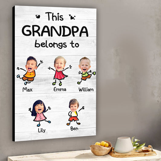 Ce grand-père appartient à - Toile et affiche personnalisées pour grand-père