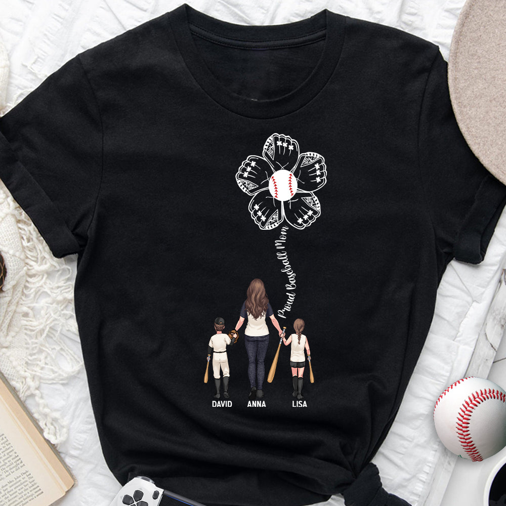 Maman fière de joueur de baseball - T-shirt et sweat à capuche personnalisés sur le thème du baseball