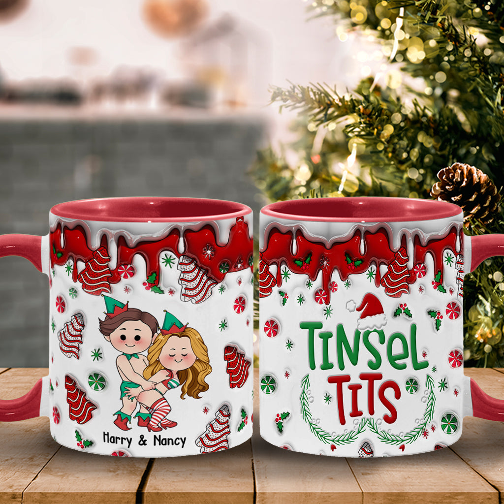 Jingle Balls & Tinsel Tits - Personalized Couple Accent Mug