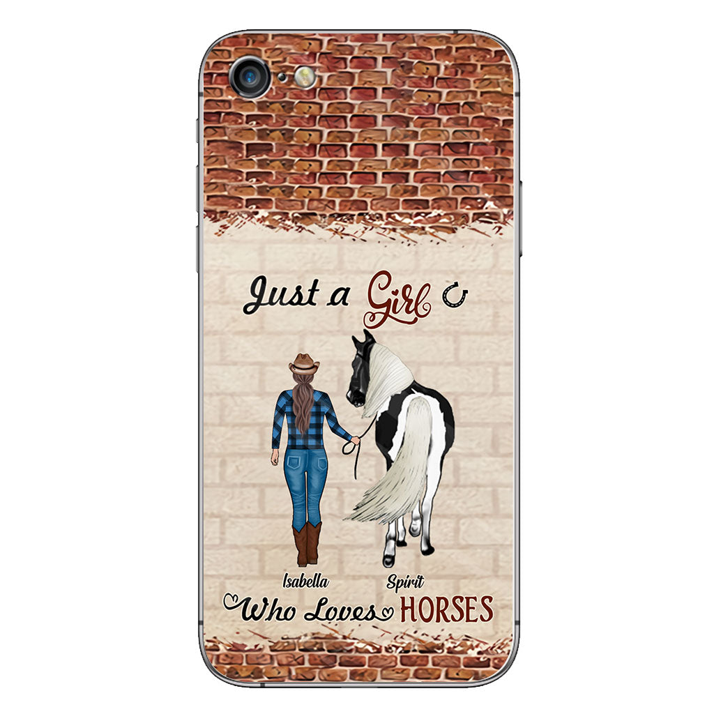 Une fille qui aime les chevaux - Coque de téléphone personnalisée avec motif cheval