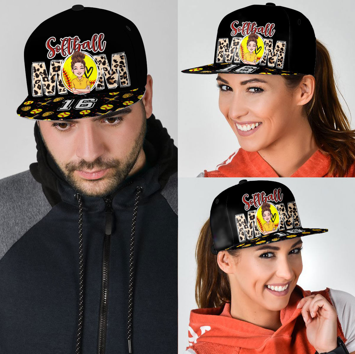 Maman de joueuse de softball - Casquette de softball personnalisée