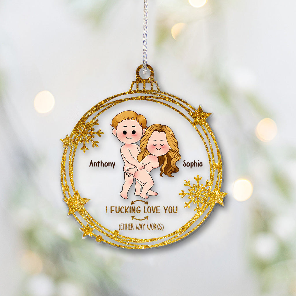 Je t'aime - Ornement transparent personnalisé pour couple