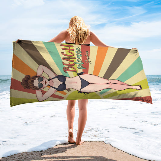 Always On Vacay - Sea Lover gift for friend, sister, girlfriend, wife, mom - Personalized Beach Towel