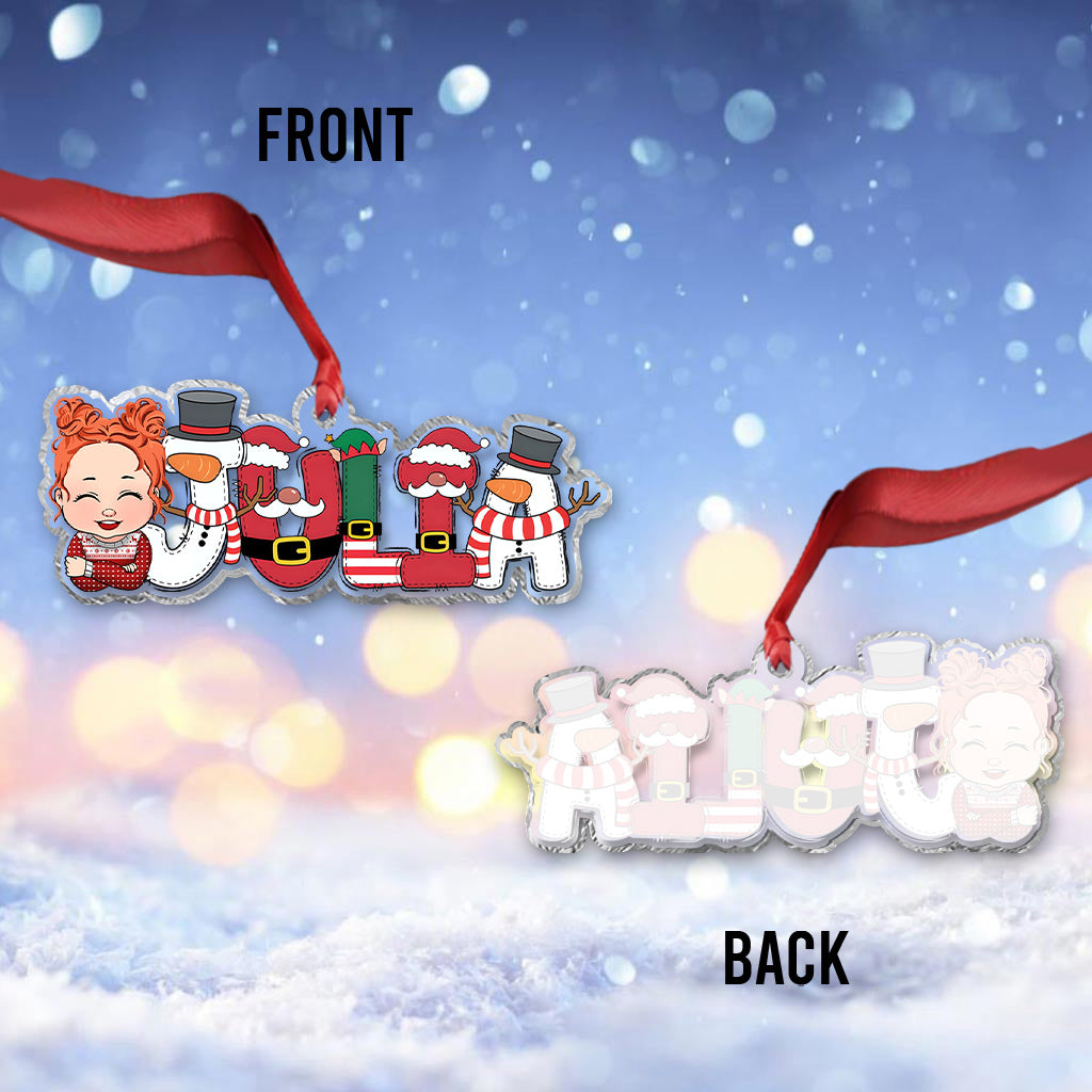 Joyeux Noël - Ornement transparent personnalisé pour enfant