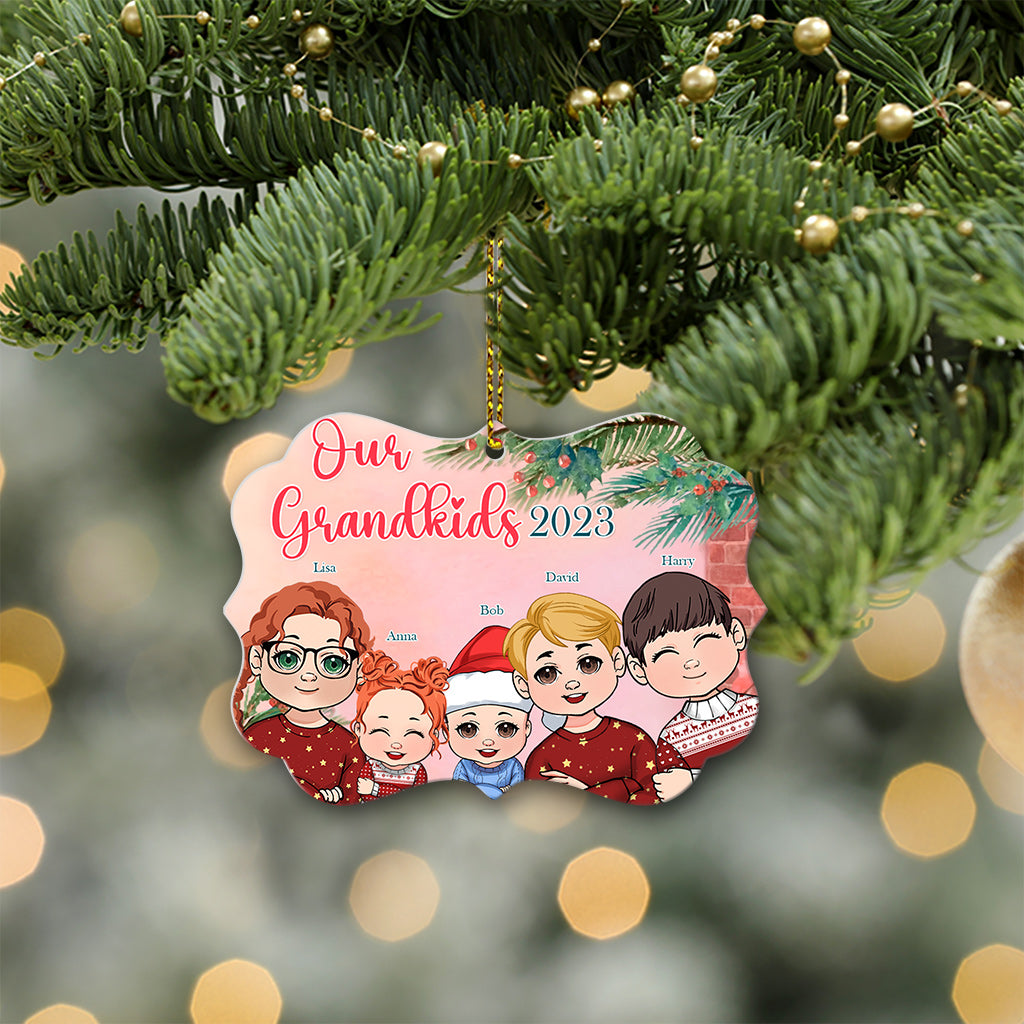 Mes petits-enfants 2023 - Ornement en aluminium personnalisé pour grand-mère