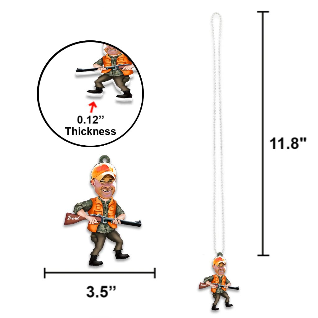 Photo insérée - Ornement de voiture humoristique sur le thème de la chasse - Décoration de voiture personnalisée sur le thème de la chasse