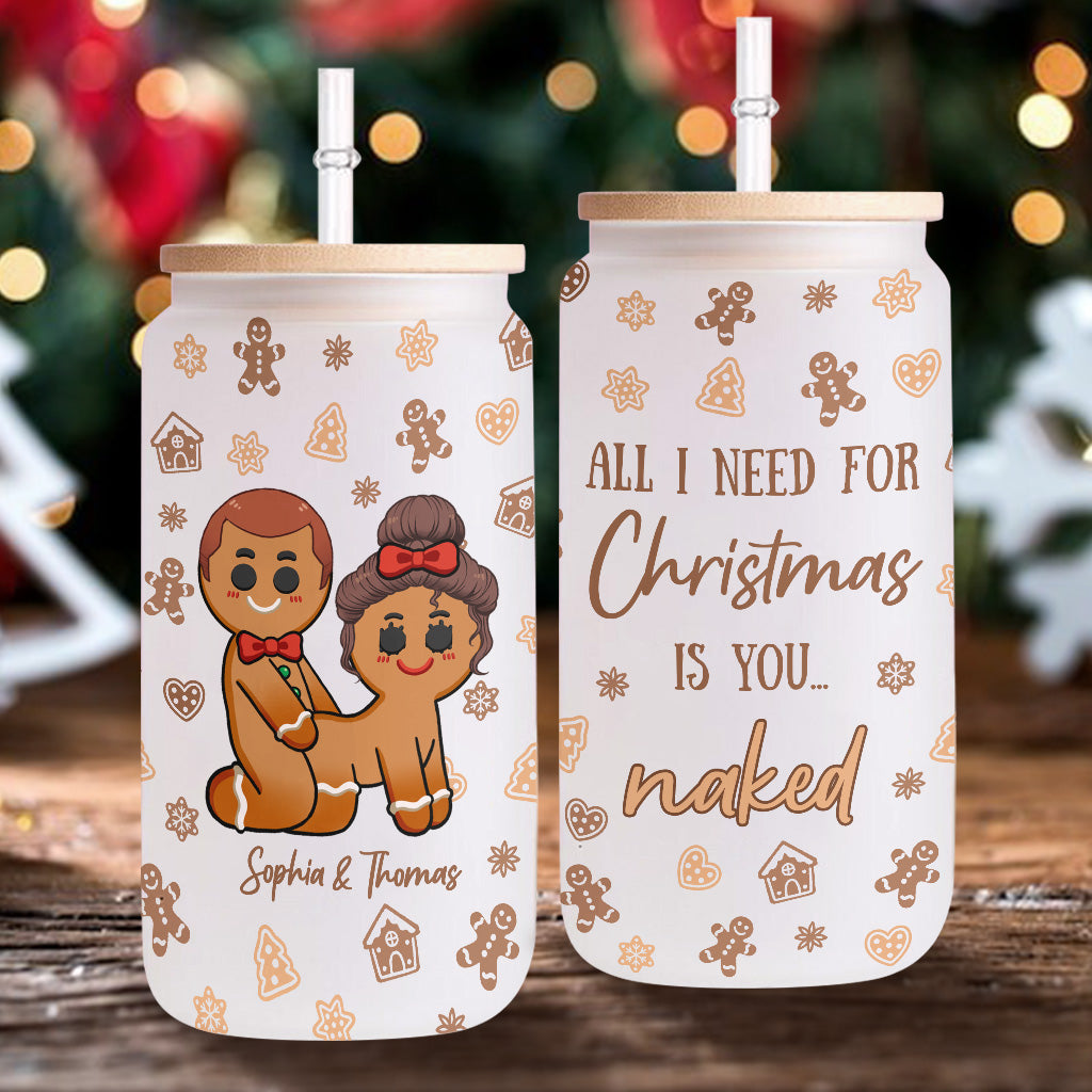 Tout ce qu'il me faut pour Noël - Verre à canette personnalisé pour couple