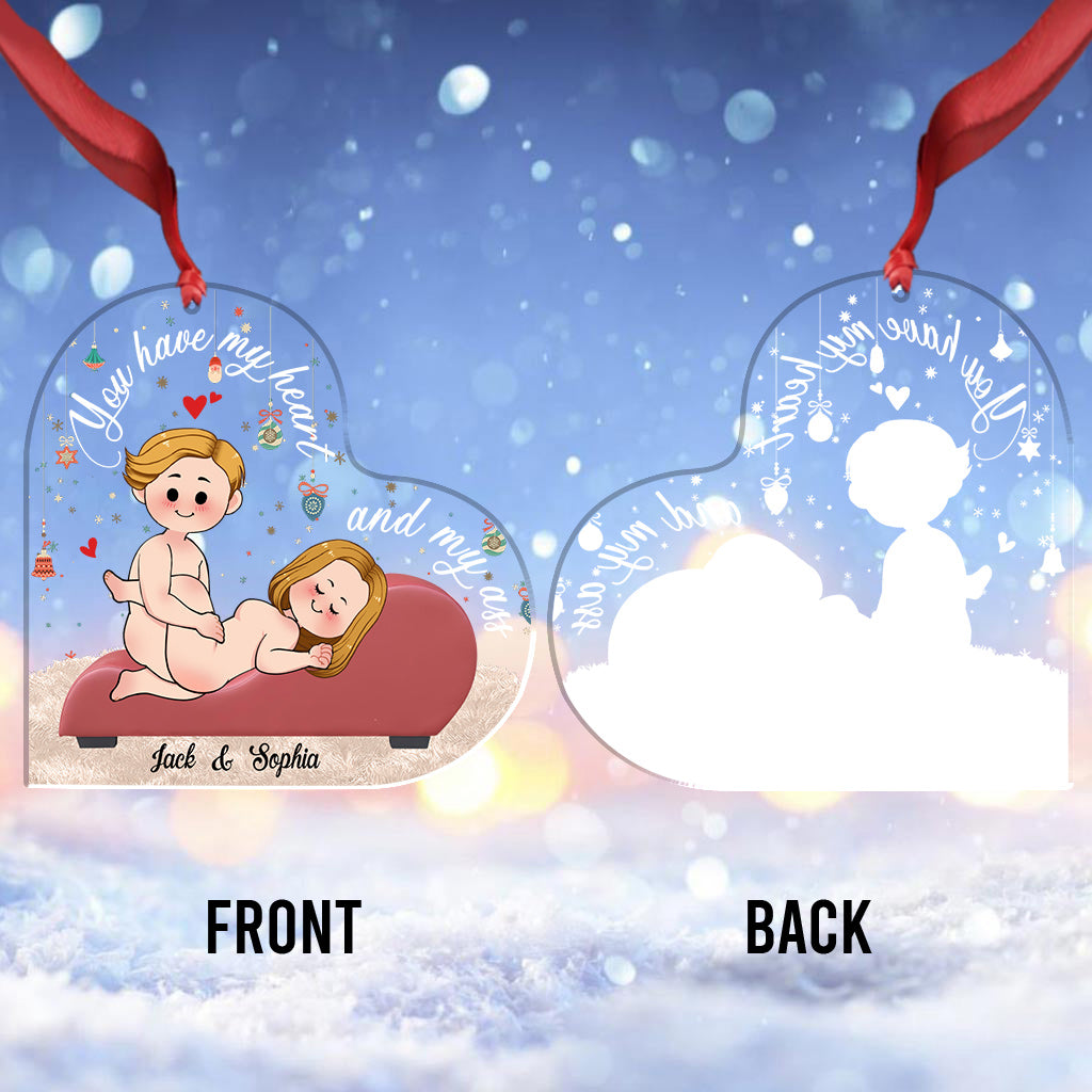 Merci pour tous les orgasmes - Ornement transparent personnalisé pour couple