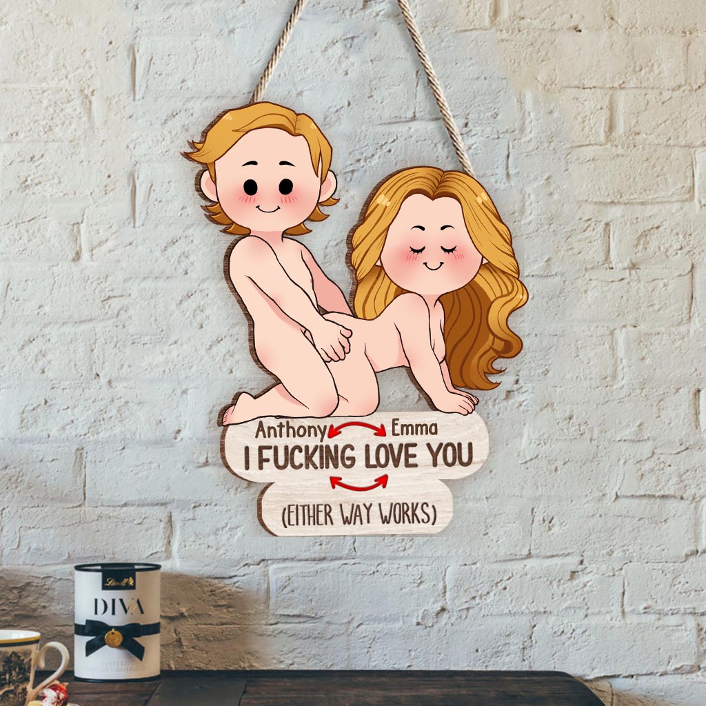 Je t'aime - cadeau pour mari, femme, petit ami, petite amie - Panneau en bois personnalisé - Forme sur mesure
