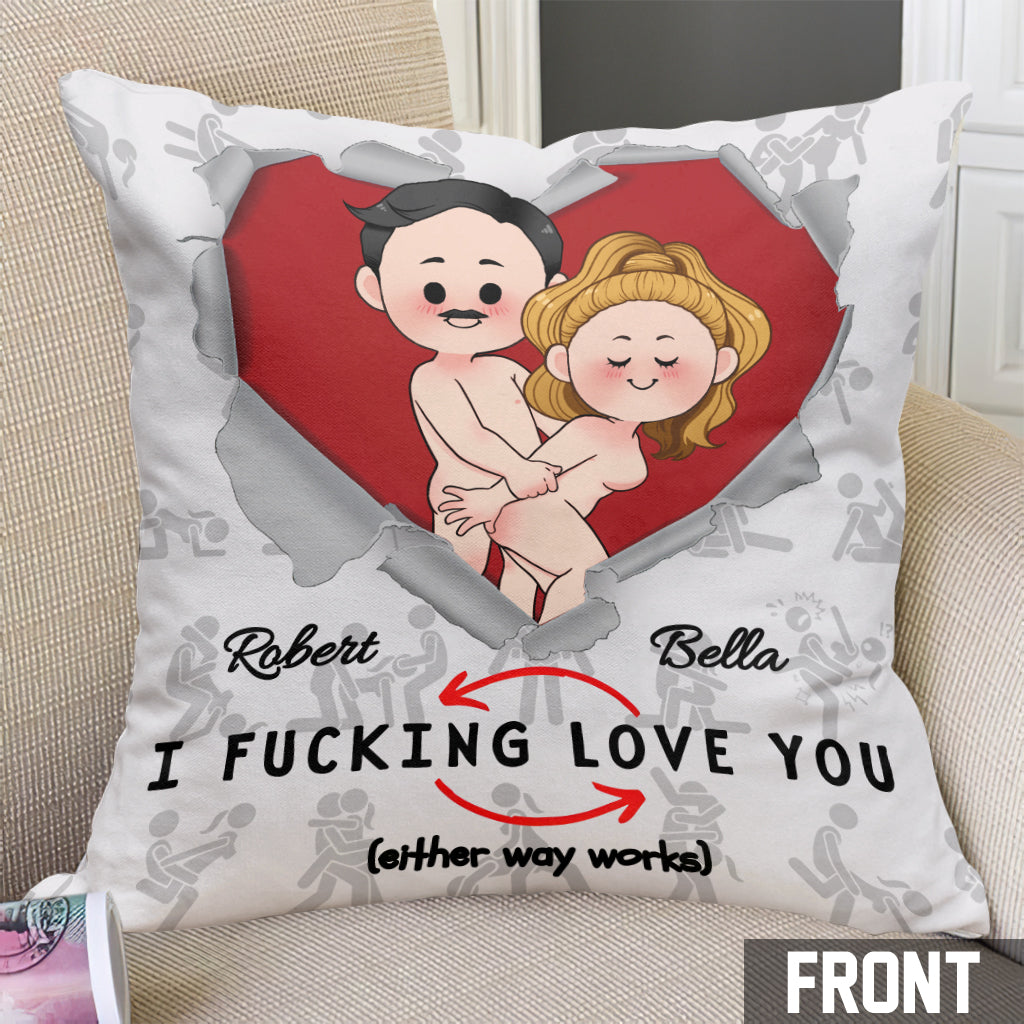 Je t'aime - Coussin décoratif personnalisé pour couple