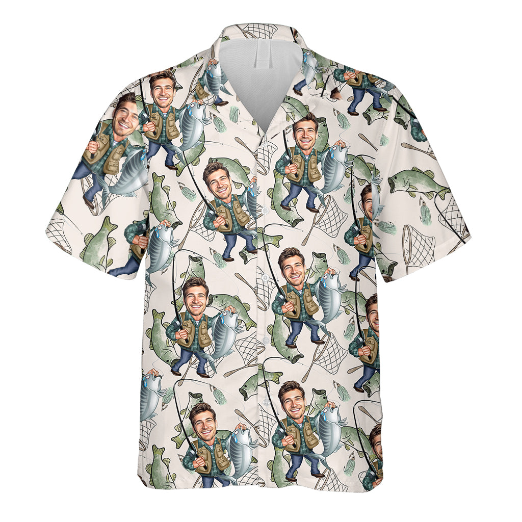 Cadeau pour papa, mari, oncle pêcheur… - Chemise hawaïenne de pêche personnalisée