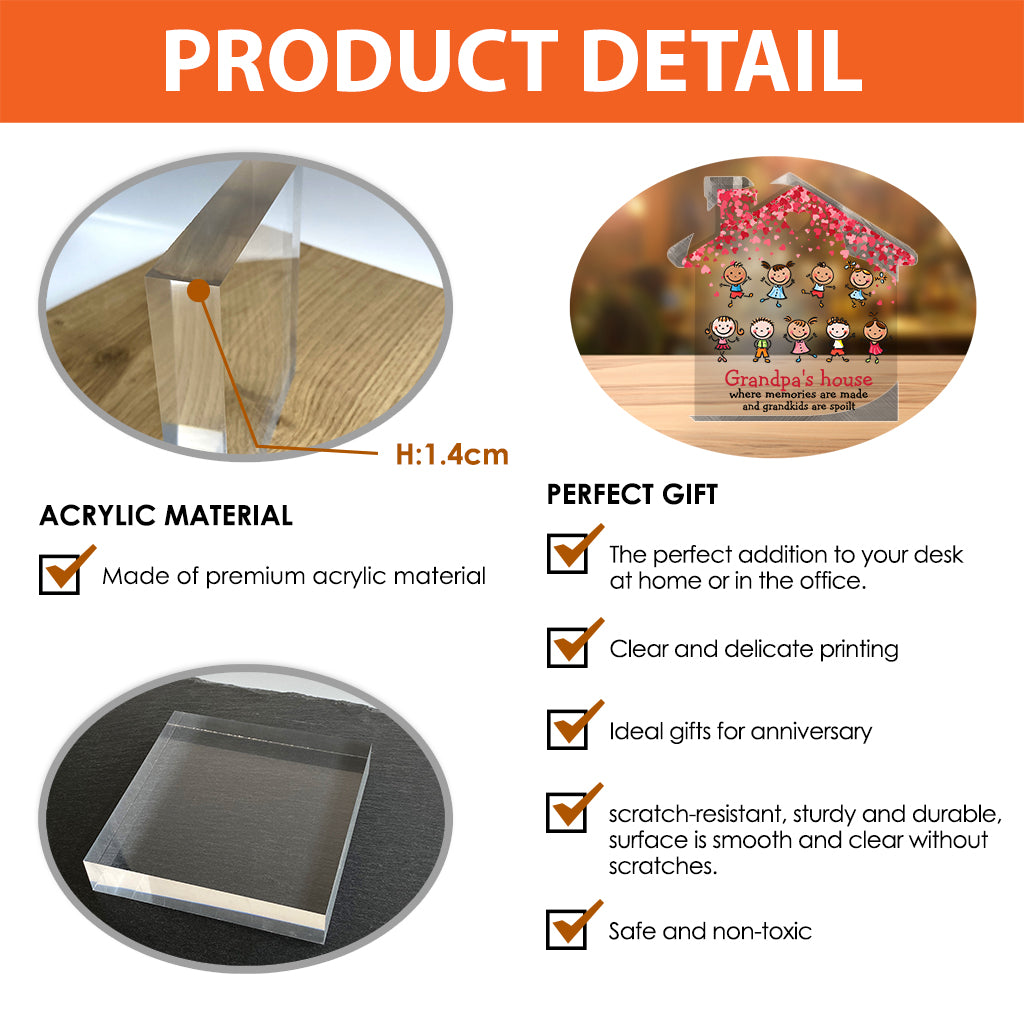 La Maison de Nana - Cadeau pour grand-mère, grand-père - Plaque acrylique personnalisée.