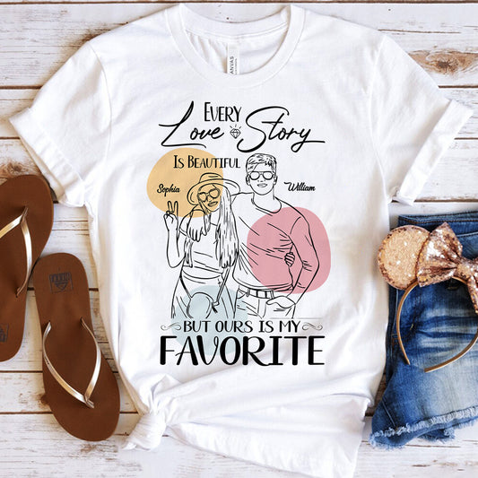 Chaque histoire d'amour est belle - T-shirt et sweat à capuche personnalisés pour couples