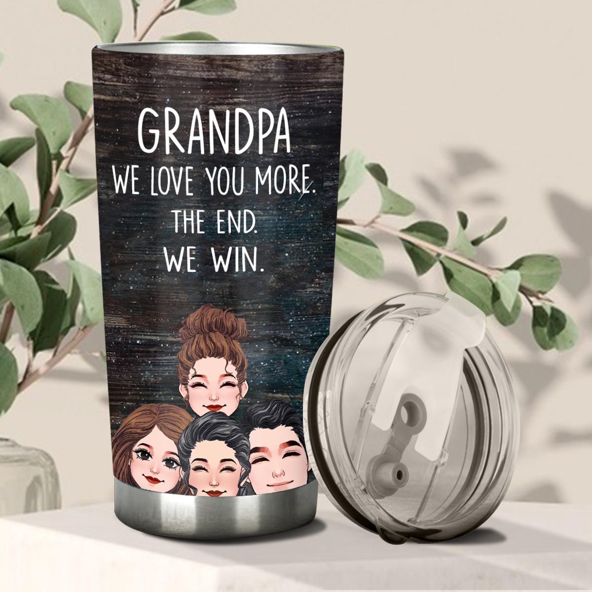 Papa, je t'aime plus que tout - Cadeau pour papa, grand-mère, grand-père, maman, oncle, tante - Gobelet isotherme personnalisé