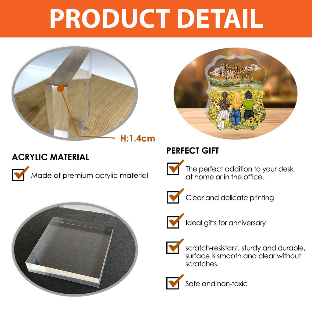 Meilleure amie pour toujours - Cadeau pour sa meilleure amie - Plaque acrylique personnalisée.