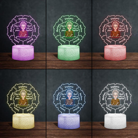 Qualités de maman - Cadeau pour maman, grand-mère, épouse - Plaque lumineuse personnalisée