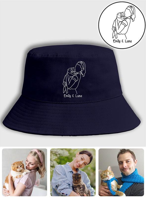 Bob brodé chat avec photo personnalisée