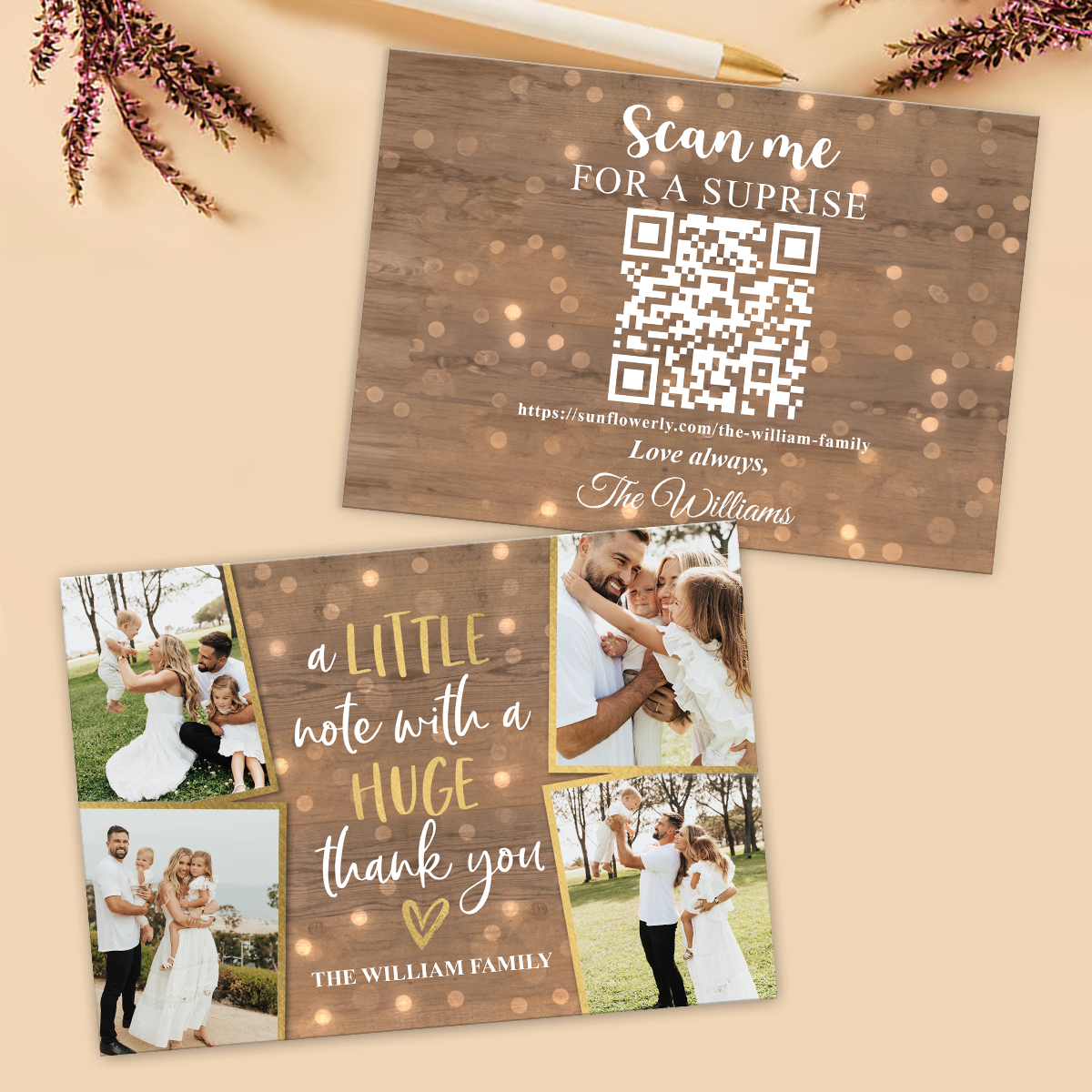 Un petit mot - Carte de vœux personnalisée avec QR code