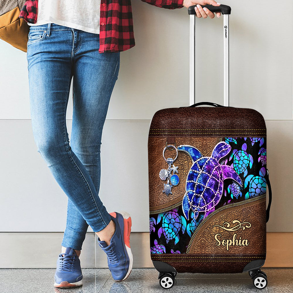 Salty Lil' Beach - Personalized Turtle Luggage Cover