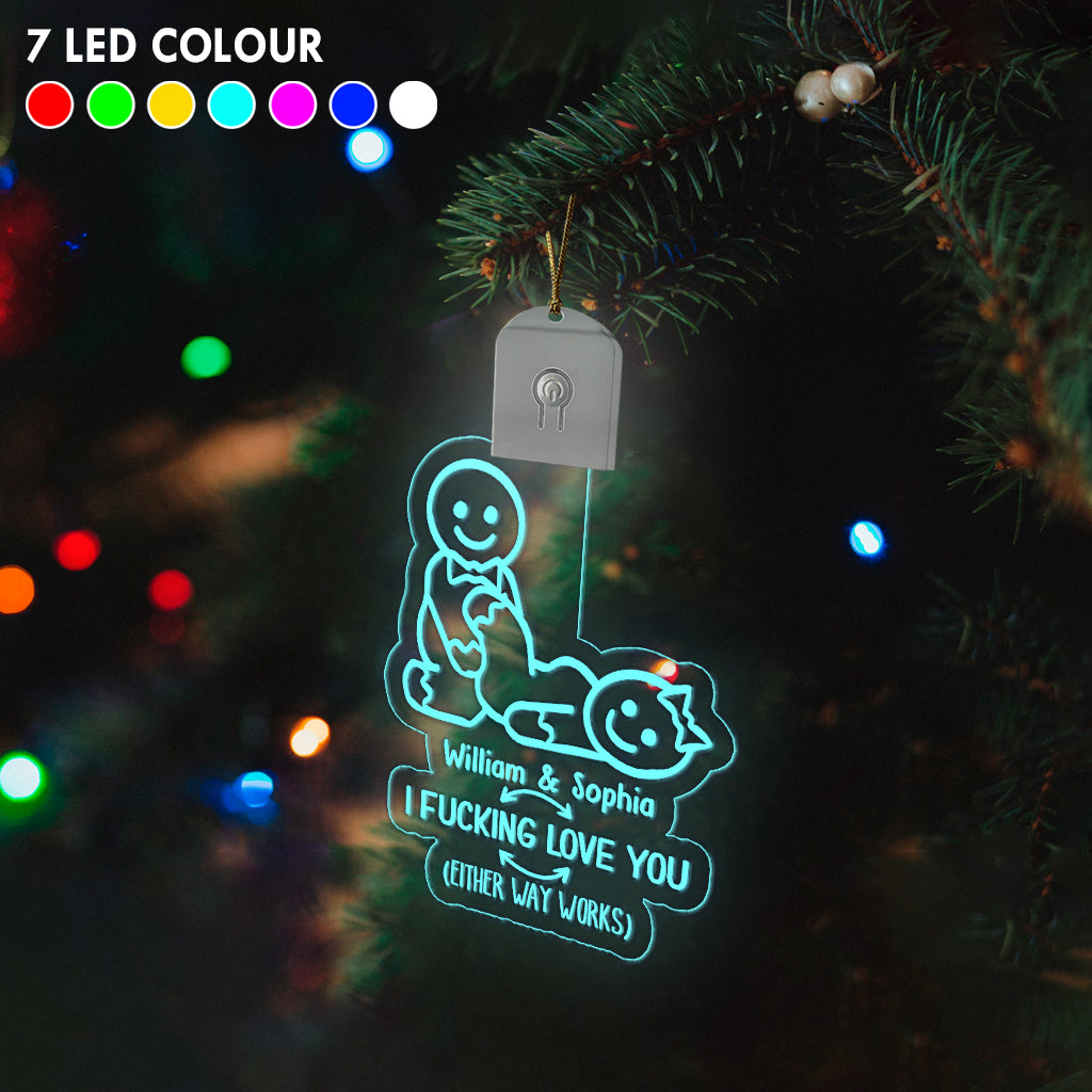 I Love You Naughty Ginger Bread - gift for wife, husband, boyfriend, girlfriend - Personalized Shaped Led Acrylic Ornament