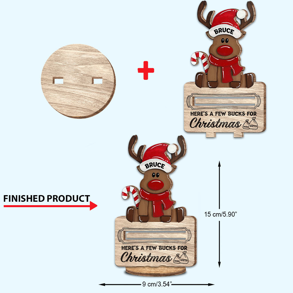 Voici quelques dollars pour Noël - Plaque en bois personnalisée pour la famille