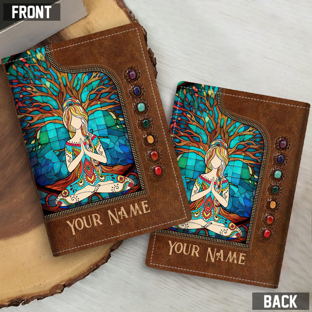 Namaste Green - Porte-passeport de yoga personnalisé