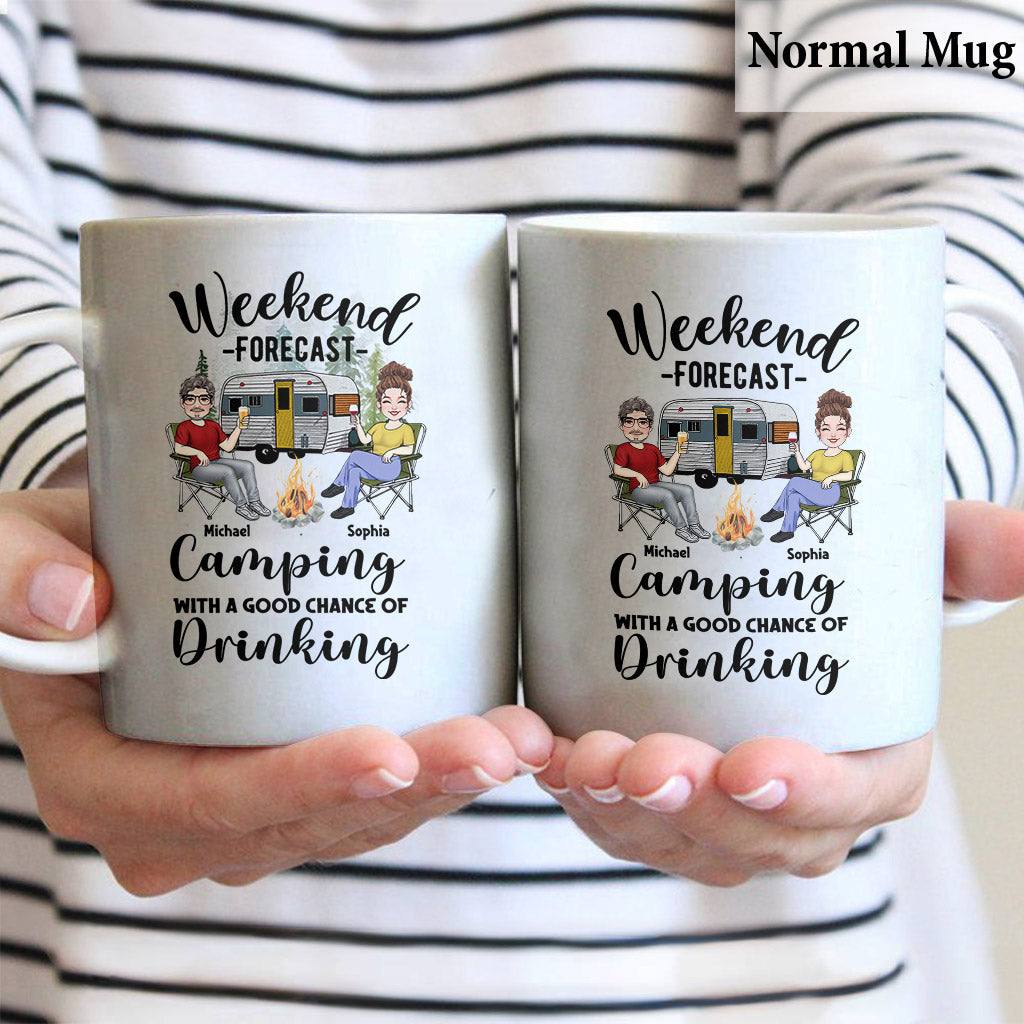 Prévisions du week-end - Mug de camping personnalisé