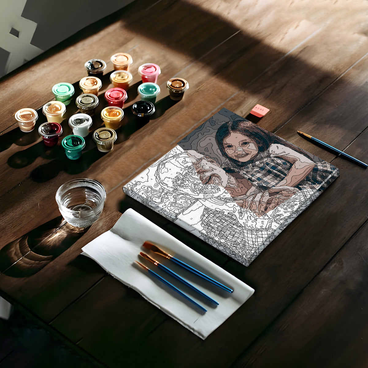 Kit de peinture par numéros personnalisé avec photo - Grand-père