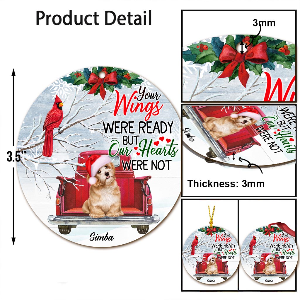 Tes ailes étaient prêtes, mais mon cœur ne l'était pas - Ornement personnalisé pour chien