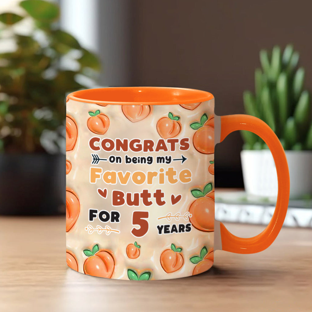 Félicitations pour être mon fessier préféré ! – Cadeau pour mari, femme, petit ami, petite amie – Mug personnalisé