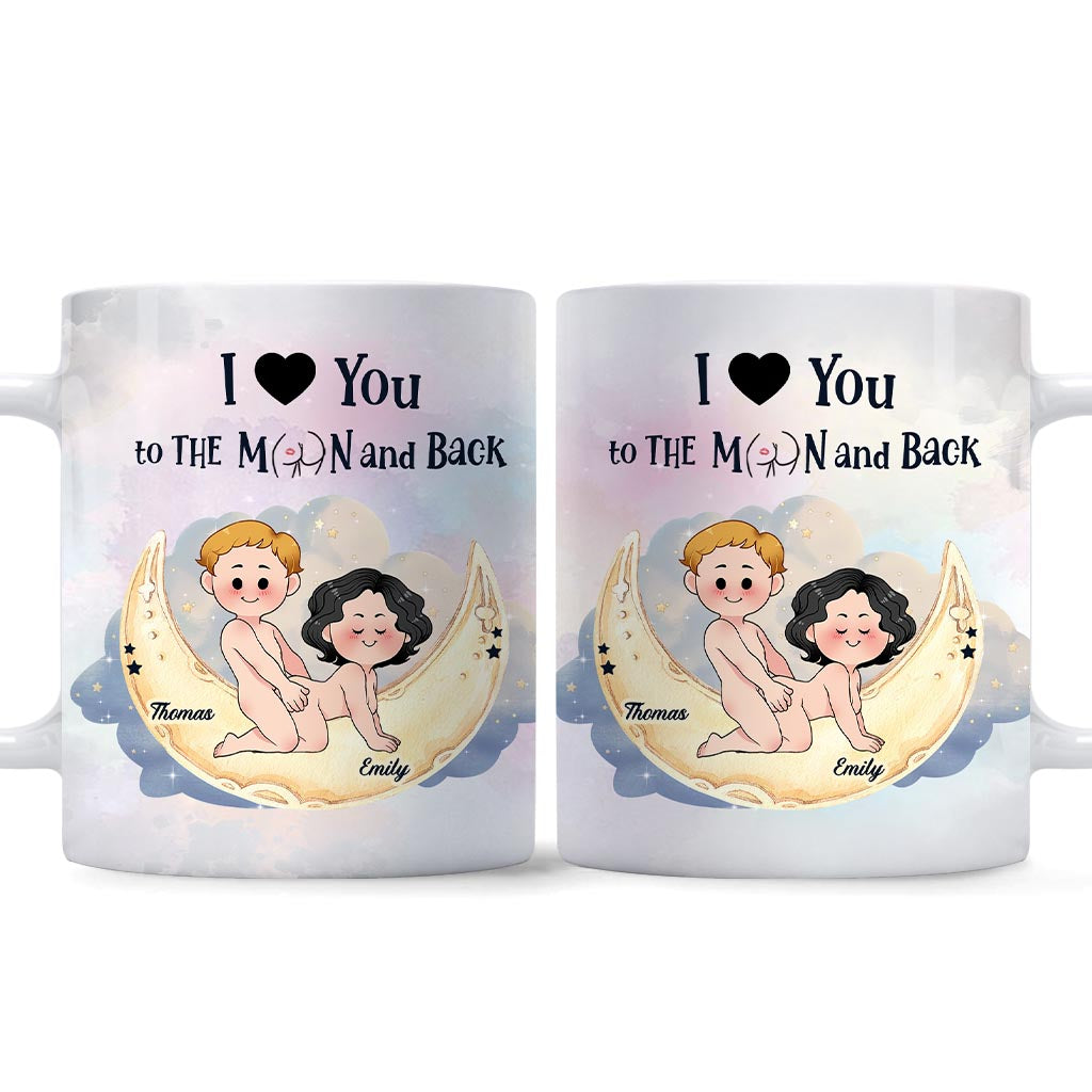 Love You To The Moon And Back - Personalized Couple Mug