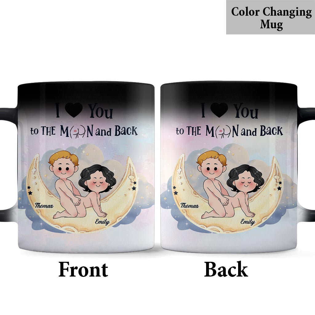 Love You To The Moon And Back - Personalized Couple Mug
