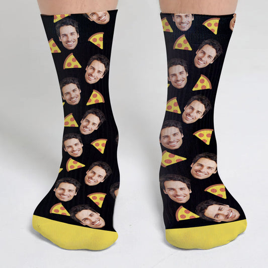 Chaussettes personnalisées pour beau-père à motif d'icônes amusantes