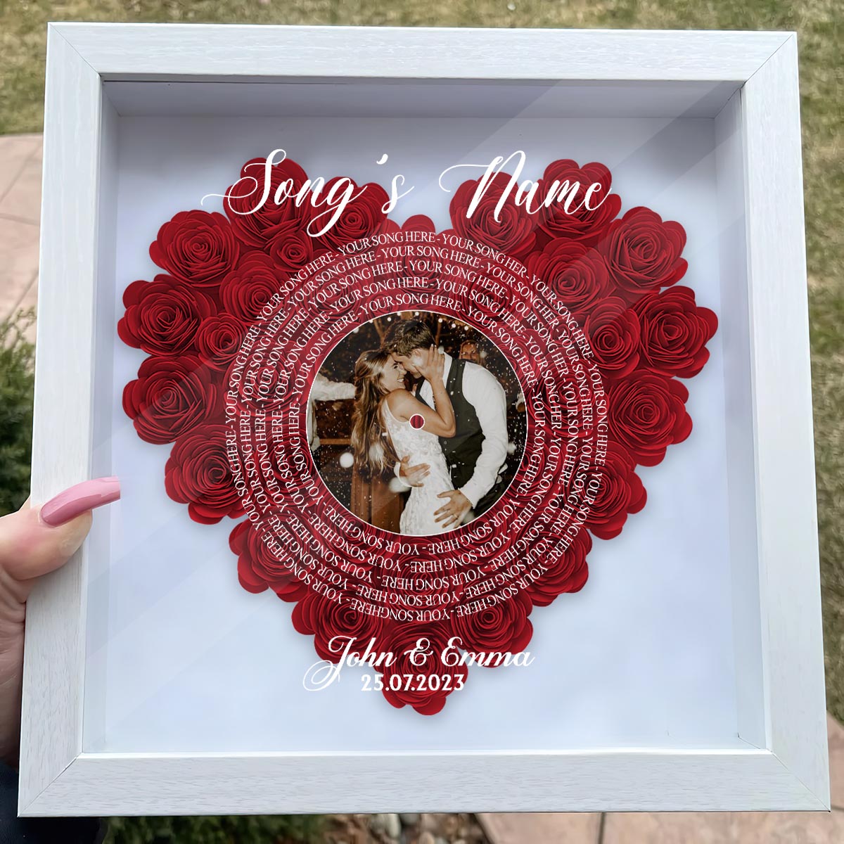 Chanson de la première danse - Boîte à souvenirs florale personnalisée pour mari et femme