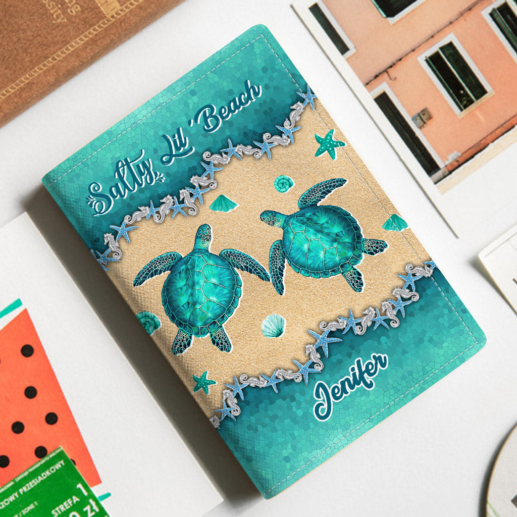 Salty Lil' Beach - Personalized Turtle Passport Holder