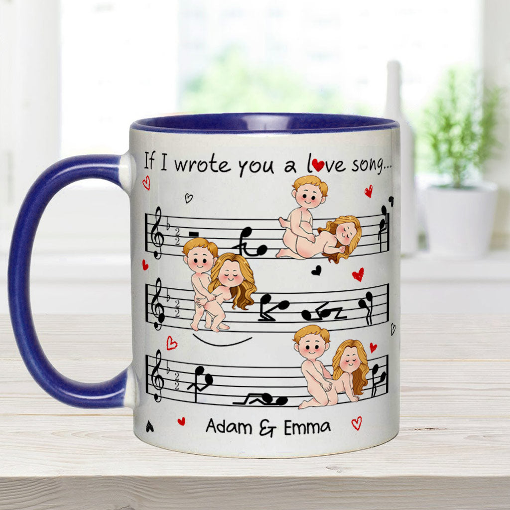 Mug personnalisé pour couple « Si je t'écrivais une chanson d'amour »