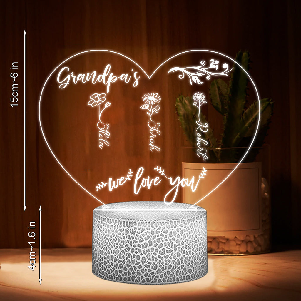 Le Jardin de Maman - Cadeau pour grand-mère, maman, tante, grand-père - Plaque lumineuse personnalisée