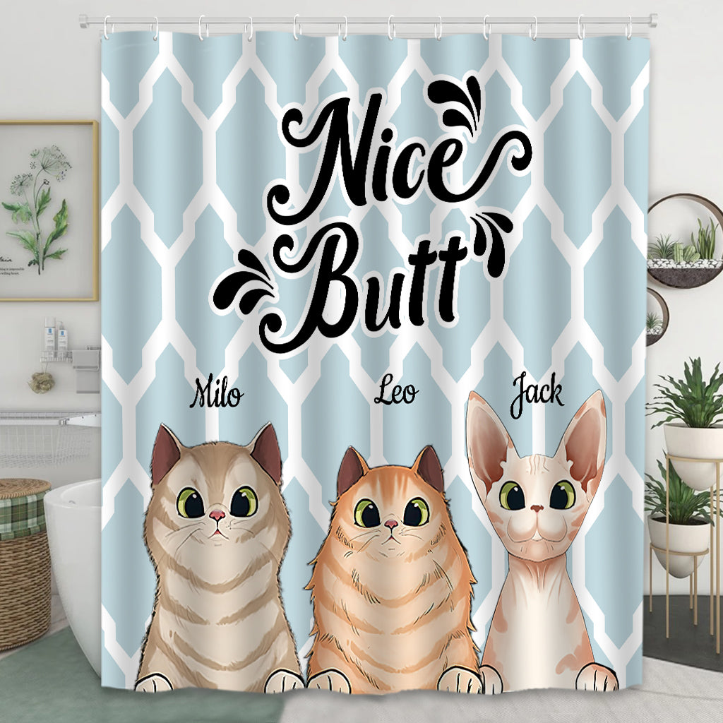 Joli derrière - Cadeau pour amoureux des chiens et des chats - Rideau de douche personnalisé