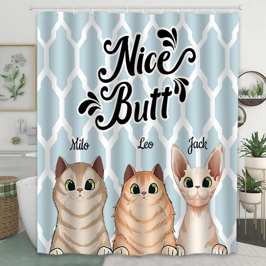 Joli derrière - Cadeau pour amoureux des chiens et des chats - Rideau de douche personnalisé