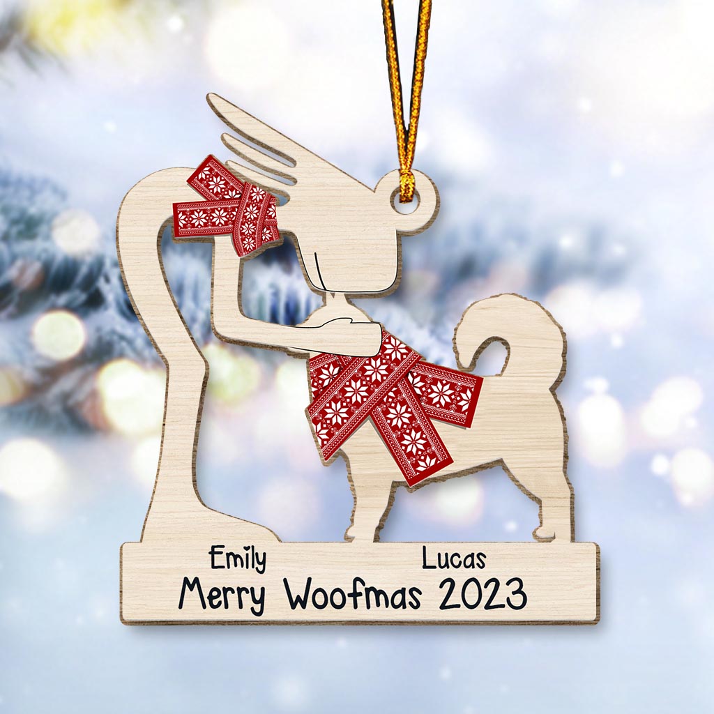 Joyeux Woofmas ! Cadeau pour les amoureux des chiens - Ornement personnalisé