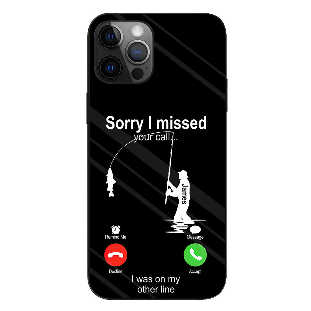 Désolé(e) d'avoir manqué votre appel, j'étais en ligne - Coque de téléphone transparente personnalisée sur le thème de la pêche