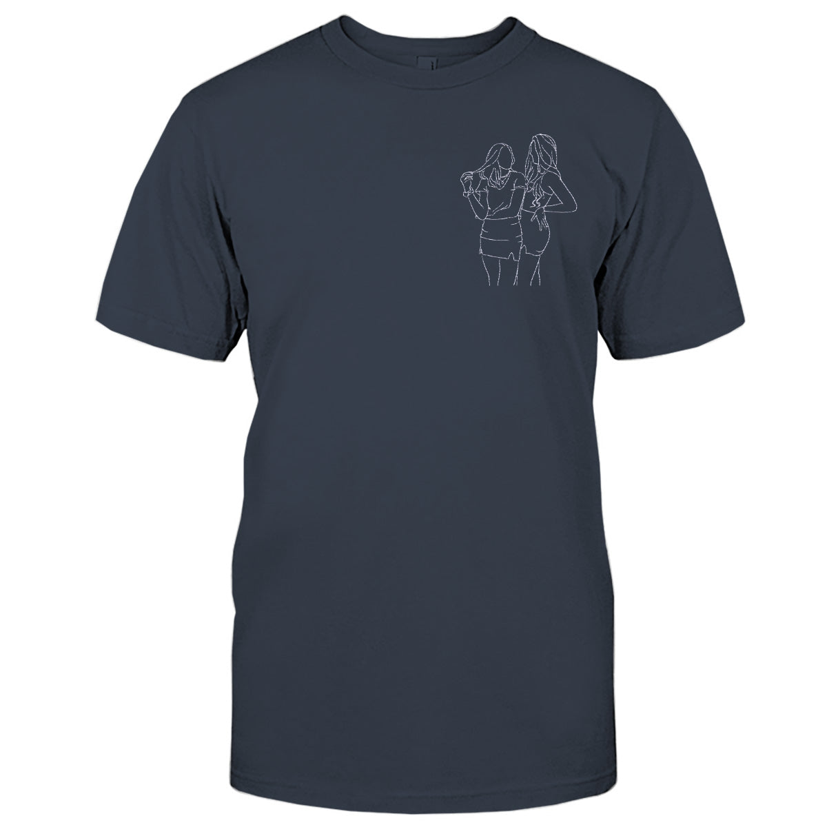 T-shirt brodé personnalisé pour fille - Motifs au trait