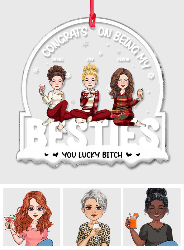 Félicitations pour être mon/ma meilleur(e) ami(e)/frère/sœur/collègue ! - Ornement transparent personnalisé pour meilleur(e) ami(e)