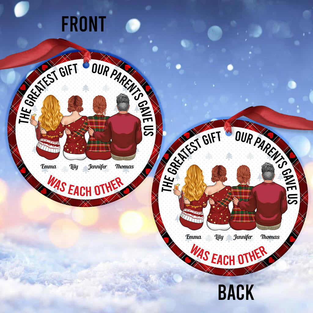 Le plus beau cadeau que nos parents nous aient fait - Ornement personnalisé pour frères et sœurs