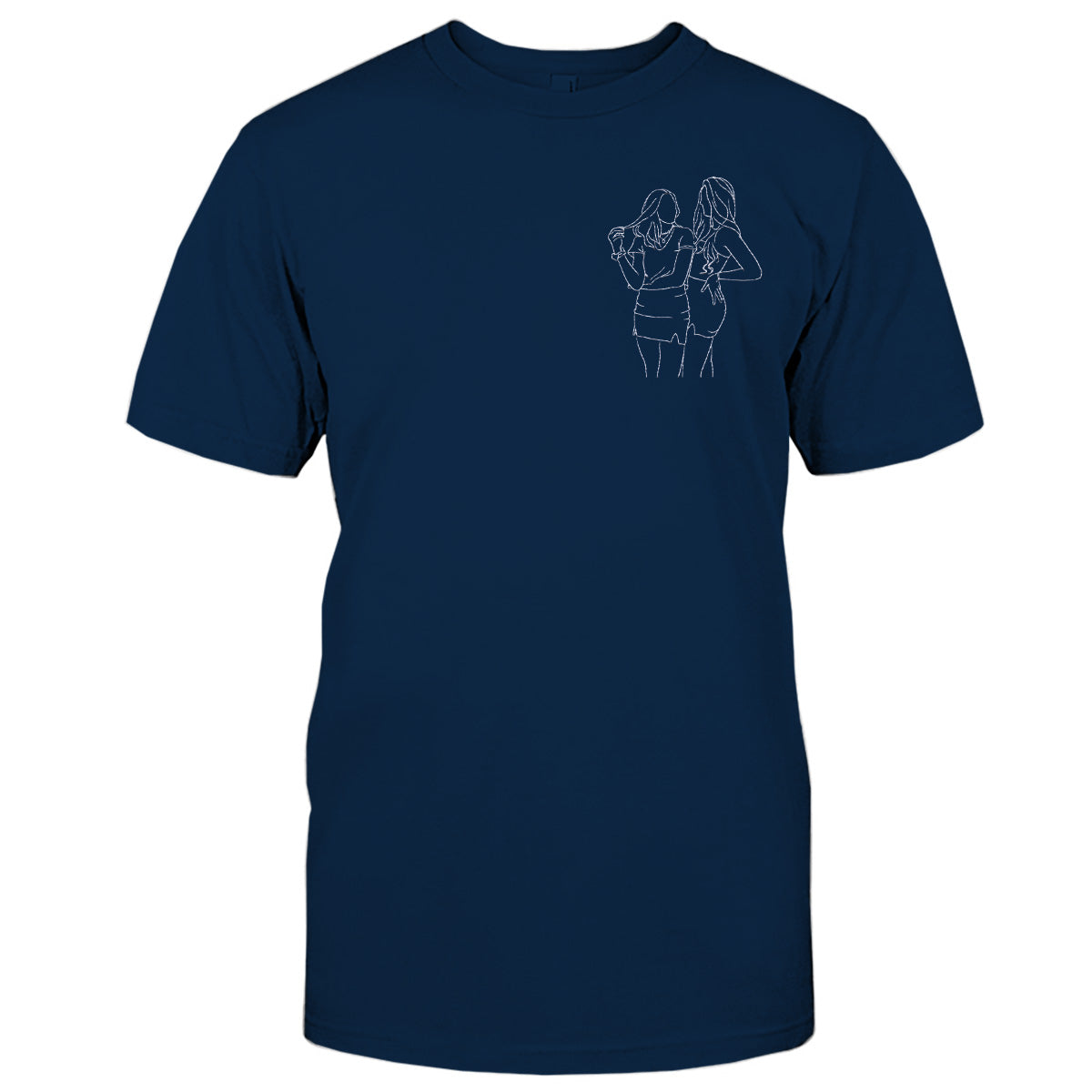 T-shirt brodé personnalisé pour fille - Motifs au trait