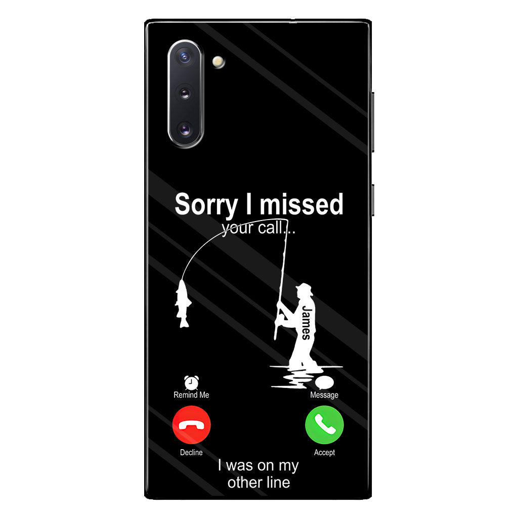 Désolé(e) d'avoir manqué votre appel, j'étais en ligne - Coque de téléphone transparente personnalisée sur le thème de la pêche