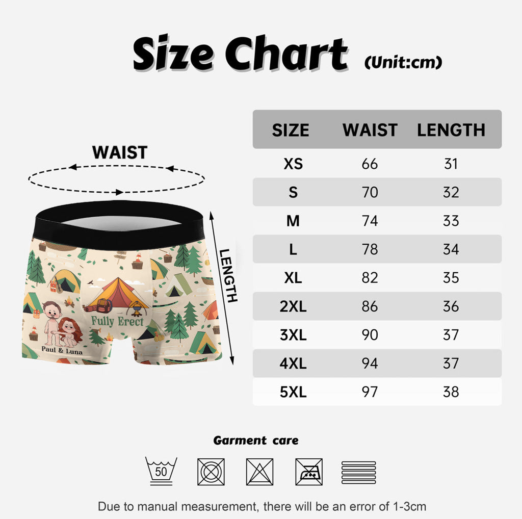 Fully Erect - Personalized Camping Men’s Boxer Briefs