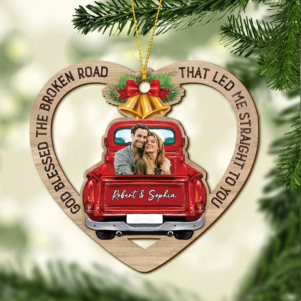 Dieu a béni le chemin semé d'embûches qui m'a mené droit à toi - Ornement personnalisé pour couple