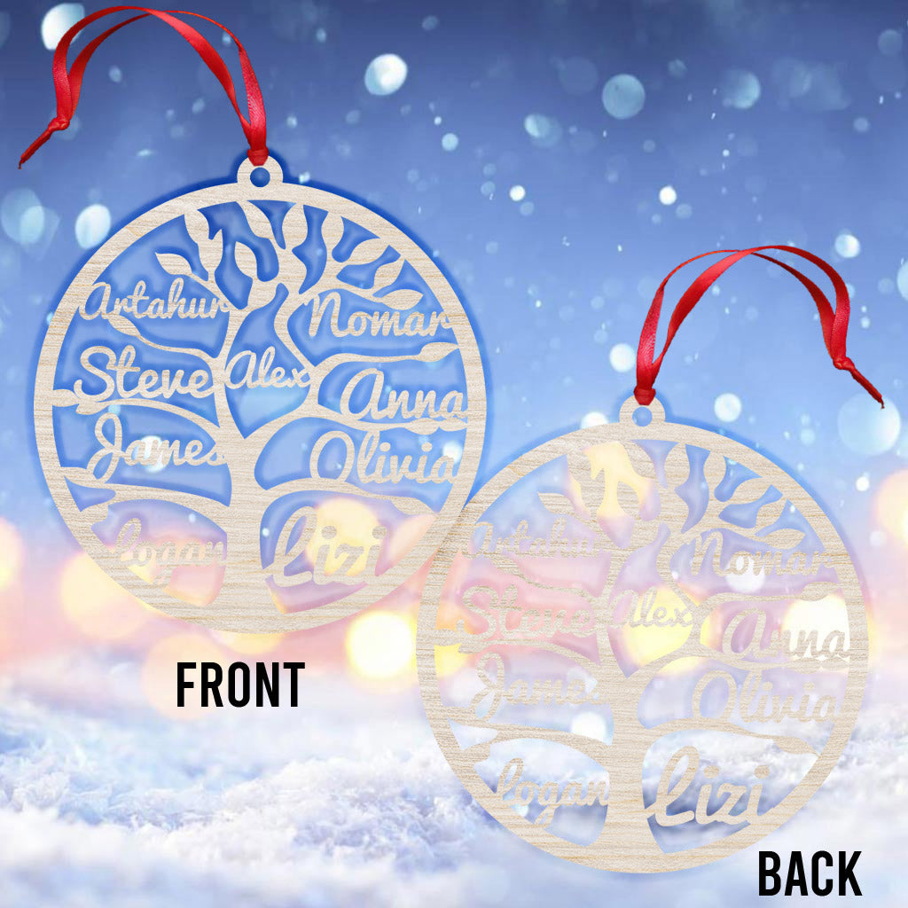 Arbre généalogique avec nom personnalisé - Ornement familial personnalisé