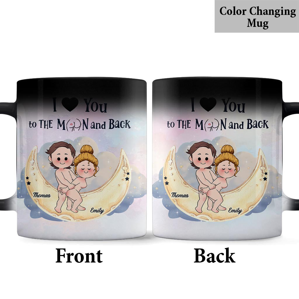 Je t'aime jusqu'à la lune et retour - Mug personnalisé pour couple